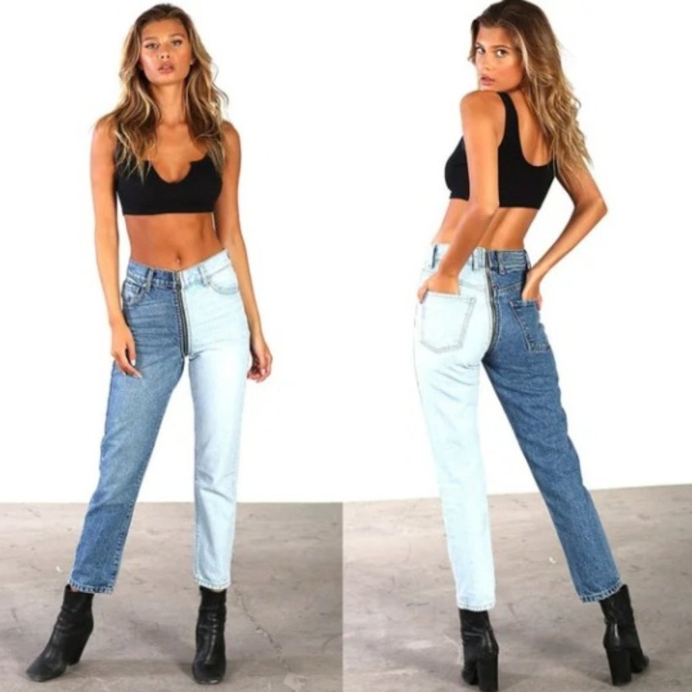 Authentic Revice Denim Yin Yang Two Tone Denim Jeans.